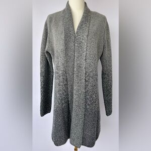 Adrienne Vittadini Women’s Silver‎ Ombre Glitter Cardigan Open Front Size Large